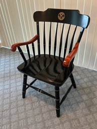 Lot 239- Kiwanis Chair Polished Black Lacquer Wood Chair - Spindleback Colonial Style