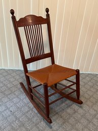 Lot 240- Antique Rocking Chair Rush Seat - Small Rocker - Nice Condition!