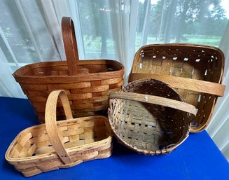 Lot 242- Large Basket Lot - Country - Campy - Primitive Baskets - Rustic Home Storage