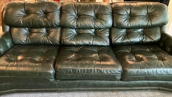 Lot 8- Classic Leather, Inc Dark Green Chesterfield Sofa