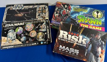 Lot 374 - Lot Of 4 Vintage Games - Star Wars Adventures Of R2D2 - Escape From Death Star - Spawn - Risk