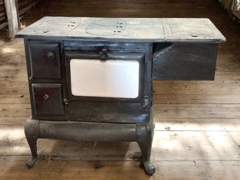 Lot 363 - Early 1900s Antique Wood Burning Camp Cook Stove Metal Oven - For Farmhouse Primitive Decor