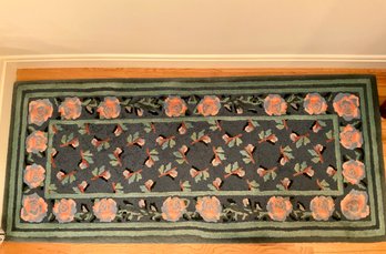 Lot 12- Matching Mill Creek Guild 100 Wool Devon Rose Rug - And Corner Stair Rug