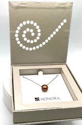 Lot 101RR- NEW  Honora Silver Cultured Brown Chocolate Pearl Pendant Necklace
