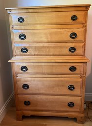 Lot 16- Spainhour Vintage Maple Chest On Chest Dresser- 6 Drawers