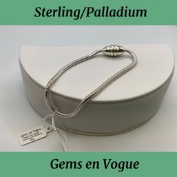 Lot 120RR- Sterling Palladium New USA Bracelet Gems En Vogue Magnetic Clasp