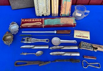 Lot 75- Kitchen Advertising - Morton Salt- Moxie - Magic Can Opener- Kellogs- Granite State- Bean X - Sprague