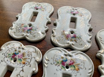 Lot 424- Shabby Chic Ceramic Floral Light Plate Switch Covers - 5