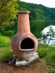 Lot 372 - Terracotta Chiminea - Outdoor Clay Fireplace -