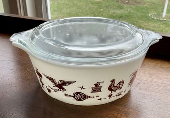 Lot 437 - Mint Condition PYREX Americana Covered Casserole Dish