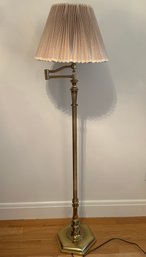 Lot 280- Heavy Brass Adjustable Swing Pole Lamp For Living Room Reading