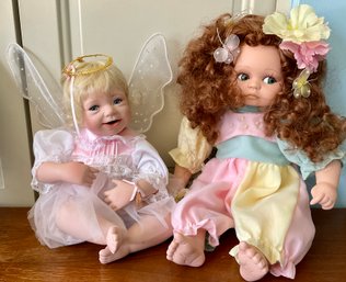 Lot 461- Limited Edition Porcelain Dolls - Angel Baby Lot Of 2