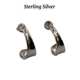 Lot 116RR- RLM Sterling Silver Earrings Half Hoop Earrings Rounded Edges