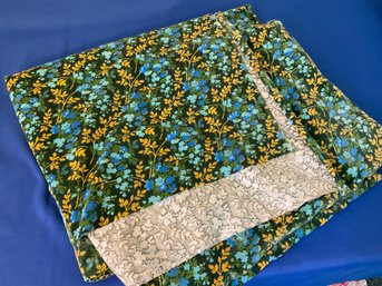 Lot 481- Big Piece Of Velvet Fabric Aqua And Green