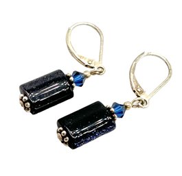 Lot 310 - STERLING SILVER Blue Goldstone Sparkly Wires - Used For Healing