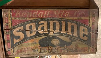 Lot 393 - Soapine Vintage Wood Crate Beach Soap Advertising Crate Lawrence MA - Lot Of 3 Boxes