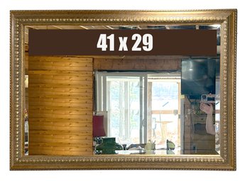 Lot 399 - Very Large Gold Edge Frame Beveled Mirror - 41x29