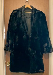 Lot 13A- Onyx Sealed Dyed Coney Smart Fur Black Fur Coat - Large