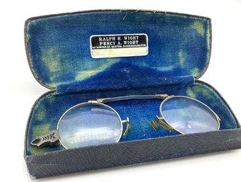 Lot 77- 12K GF Spectacles Eyeglasses With Case Ralph H. Wight Boston