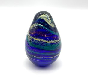 Lot 62- Blue Green Red Swirl Paperweight