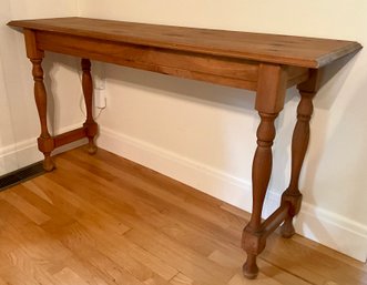 Lot 1- Pine Entryway Sofa Narrow Table