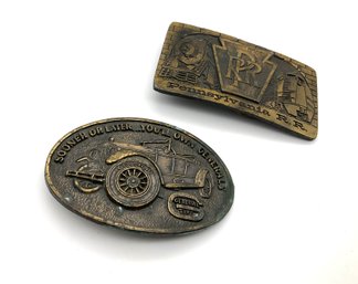 Lot 79- Vintage Generals Tire & Pennsylvania R. R. Belt Buckles -2