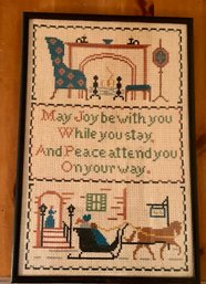 Lot 21- May Joy Be With You Cross Stitch Sampler Picture