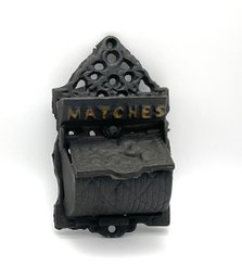 Lot 72- Vintage Cast Iron Wall Mount Match Holder