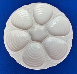 Lot 21- HALL White Oyster Plate - Made In Usa - 10 1/2 Inches