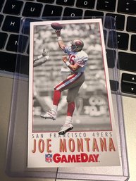 Lot 415 - 1992 Game Day CARD Joe Montana #16 The San Francisco 49ERS - NFL Football
