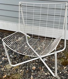 Lot 88- 1980s White Metal Wire Chair - Niels Gammelgaard - For Ikea - Vintage