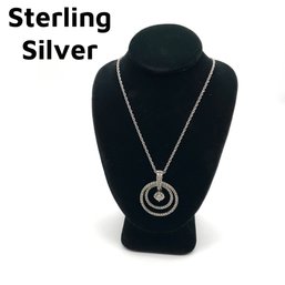 Lot 74- Sterling Silver Chain With Pretty Pendant