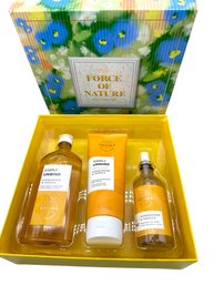 Lot 341 - New In Box Bath And Body Force Of Nature Sandlewood Vanilla Unwind Set Bodywash - Mist - Cream