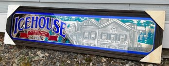 Lot 92- ICEHOUSE Plank Road Brewery Mirrored Bar Sign With Wood Frame
