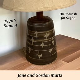 Lot 74- 1979s Designer Jane And Gordon Ceramic Table Lamp For Marshall Studios - Signed