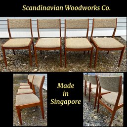 Lot 93- 1960s Scandinavian Woodworks Mid Century Teak Dining Chairs - Lot Of 4