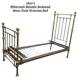 Lot 83- 1800s Whitcomb Metallic Bedstead Victorian Brass Twin Bed