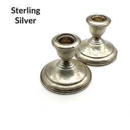 Lot 83- Sterling Silver Weighted Candle Stick Holders - 2