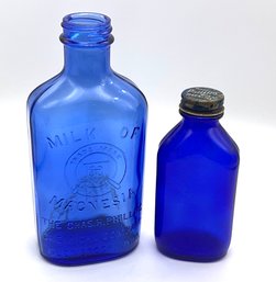 Lot 90- Cobalt Blue Milk Of Magnesia Bottles USA - 2