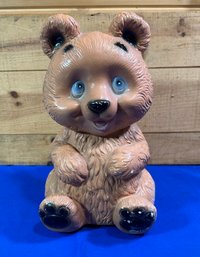 Lot 612 - Chalkware Teddy Bear Piggy Bank - Vintage Home Decor