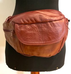 Lot 99- Bringing Back The Fanny Pack! Vintage Brown Leather Waist Purse  - Big!