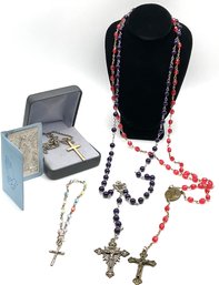 Lot 103- Religious - Rosary Beads Rosaries Blessed Mother Emblem -5