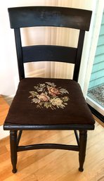 Lot 42- Antique Chair With Needlepoint Seat