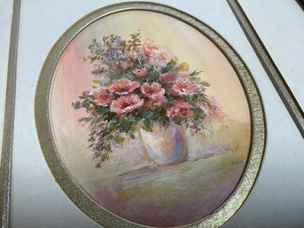 Lot 203- Original Art By Alice Boelens - Pretty Pink Flowers In Vase