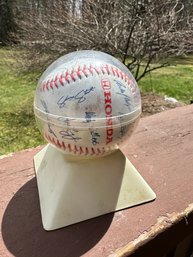 Lot 446 - HONDA MLB Blue Jays Replica Signed Autographed Baseball In Case