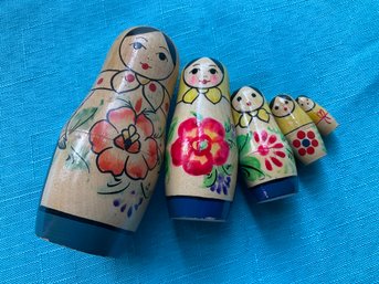 Lot 9- Russian Nesting Dolls 4 Inches - 5 In Collection