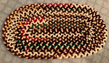 Lot 60- Braided Oval Rug - Country Decor 3 Feet 3 Inches X 22