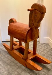 Lot 61- Vintage Heavy Pine Rocking Horse