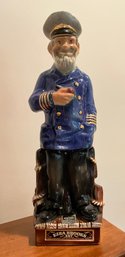 Lot 65- 1971 Ezra Brooks Ship Captain Sailor Decanter Bottle 14 1/2 Inches