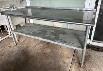 Lot 634 - 6 Foot Large Stainless Steel Metal Prep Table